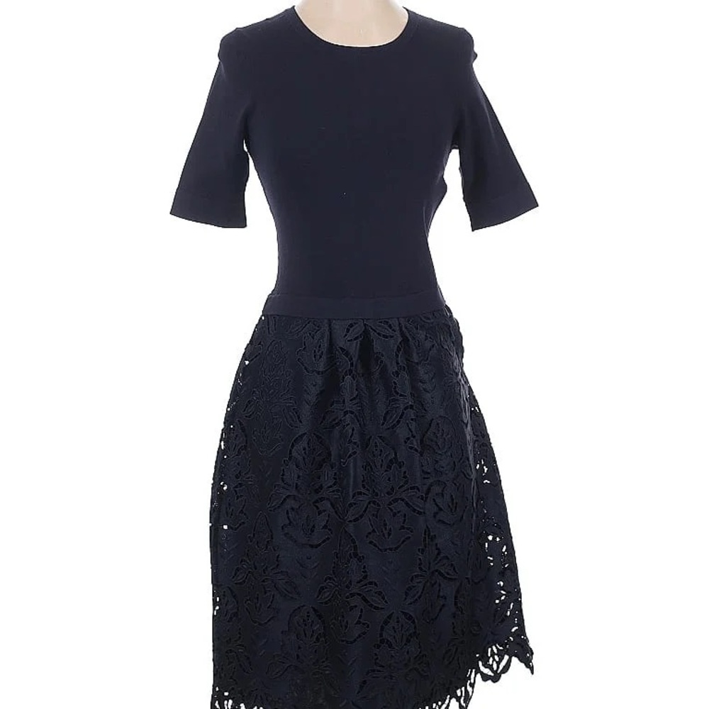 Ann Taylor Blue Fit and Flare Midi Dress